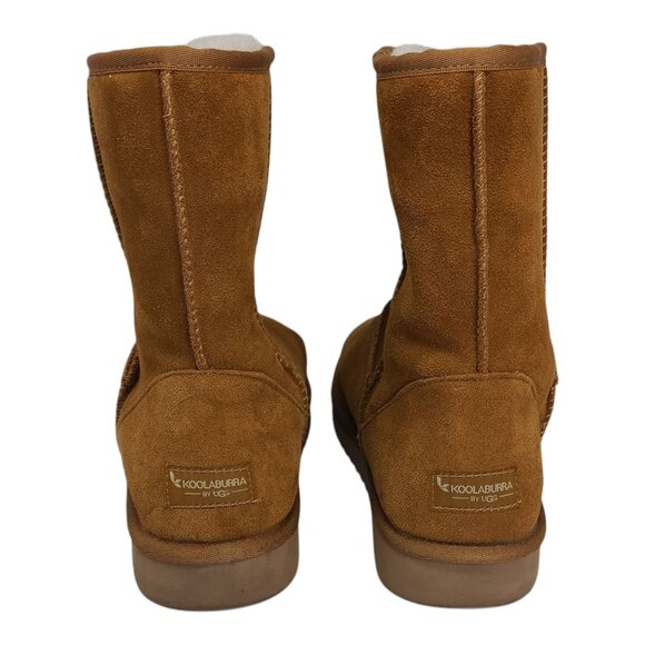 Koolaburra Suede Mid-Calf Boots Chestnut Tan Fur Lined Womens Size 11 - Picture 10 of 14
